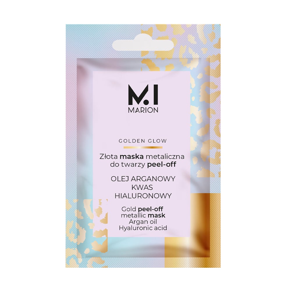Золота маска для обличчя Marion Golden Glow Gold Peel-Off Metallic Mask з аргановою олією та гіалуроновою кислотою, 6 г